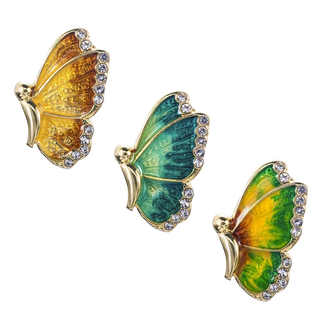 Multicolor butterfly alloy drip earrings