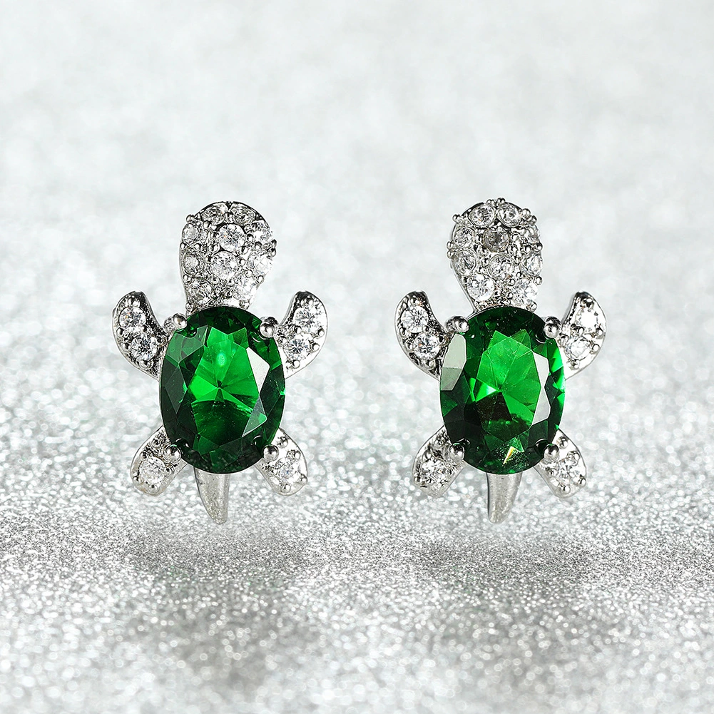 Tortoise zircon earrings