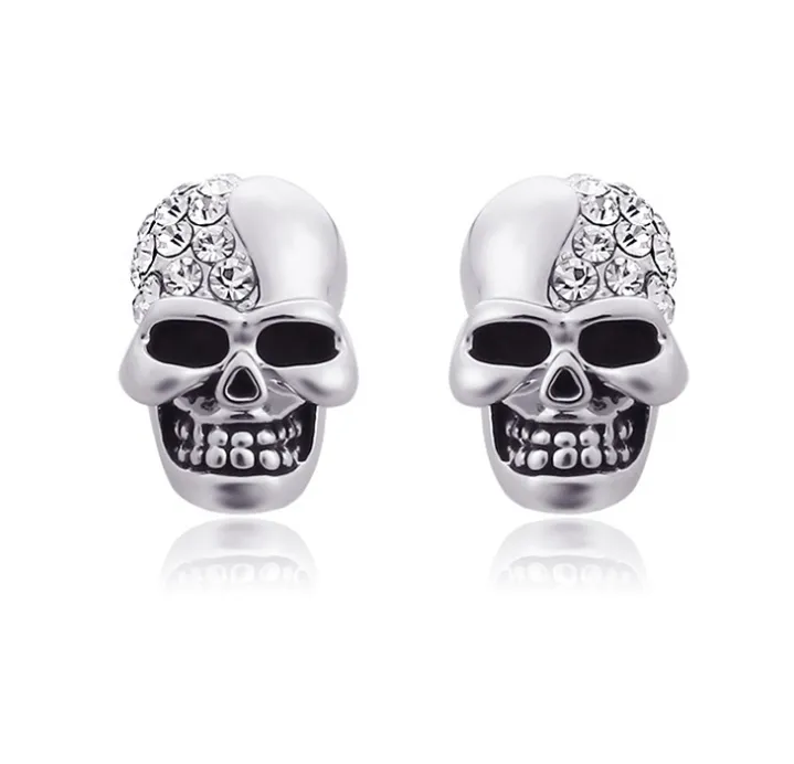 Retro Glossy Taro Full Diamond Earrings Personality Earrings Men and Women Halloween Jewelry