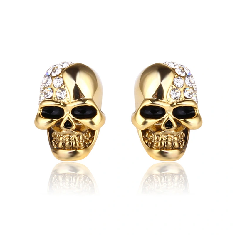 Retro Glossy Taro Full Diamond Earrings Personality Earrings Men and Women Halloween Jewelry