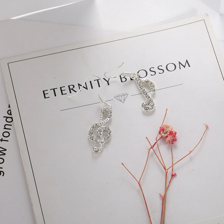 Geometric note music asymmetrical earrings