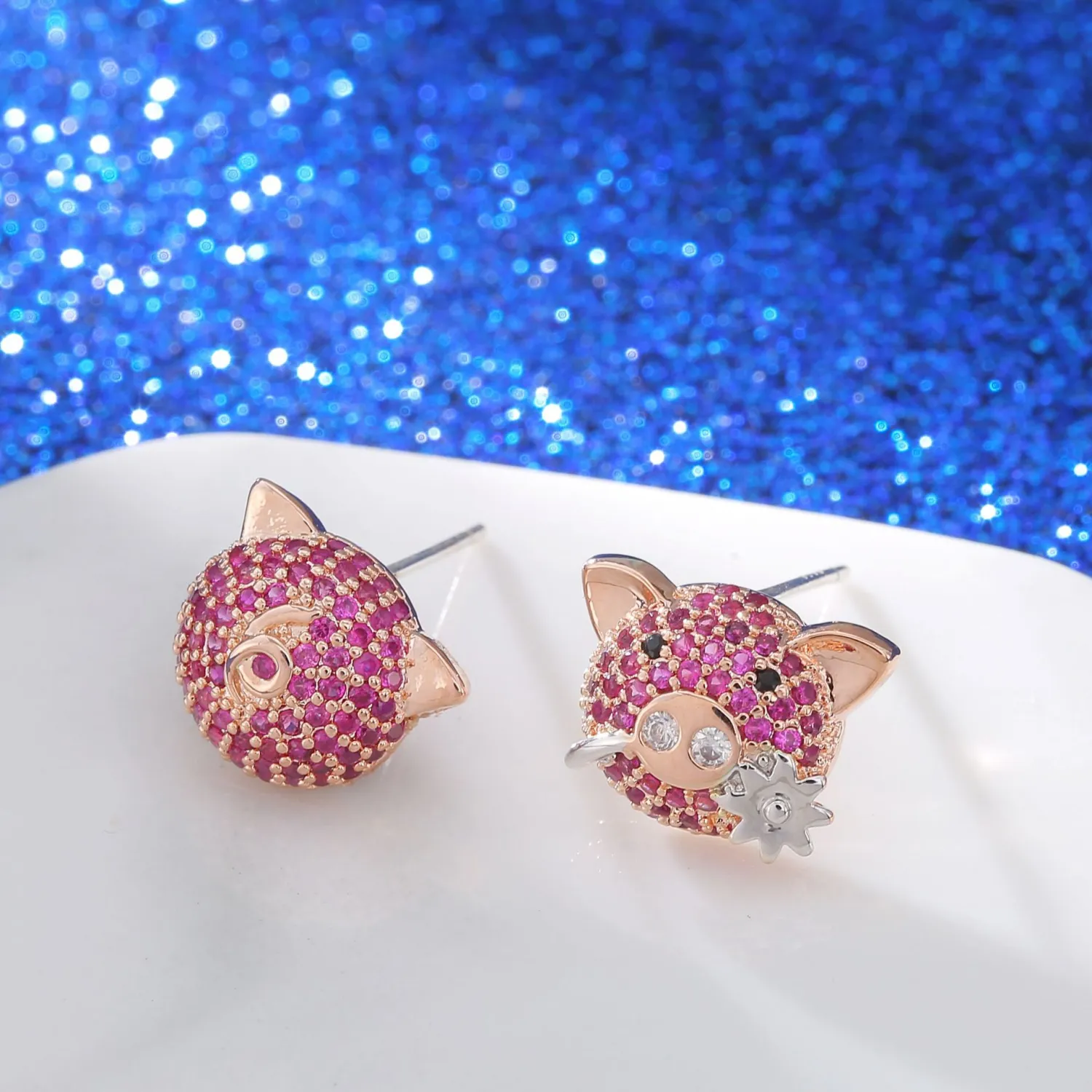 Flying Apsaras Pearl Piggy Ear Studs Female Silver Needle Earrings