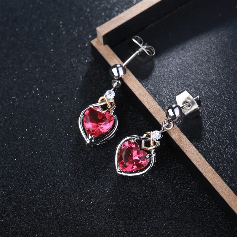 Rose Heart Stud Earrings