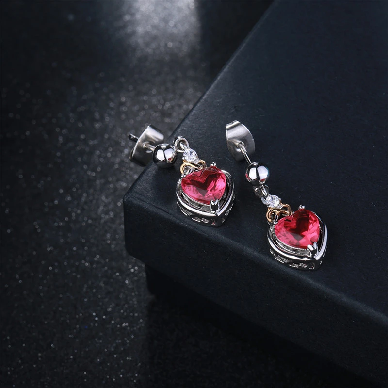 Rose Heart Stud Earrings