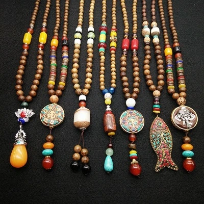 Accessories Bodhi Pendant Long Bead Necklace