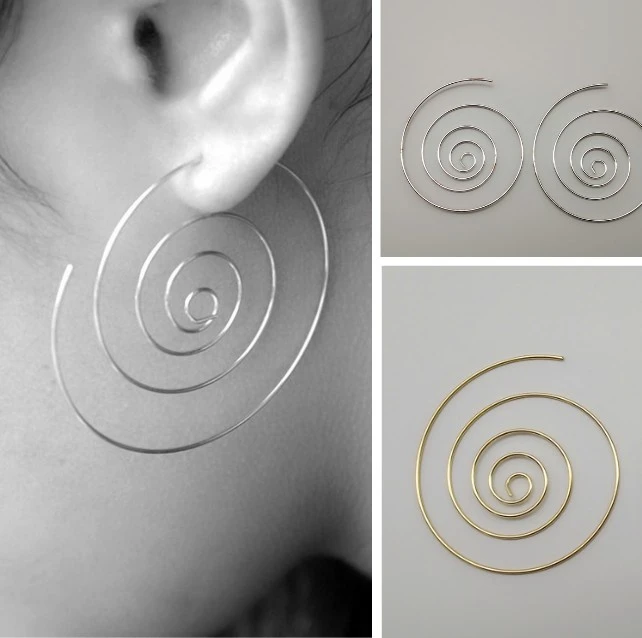 Circle silver earrings