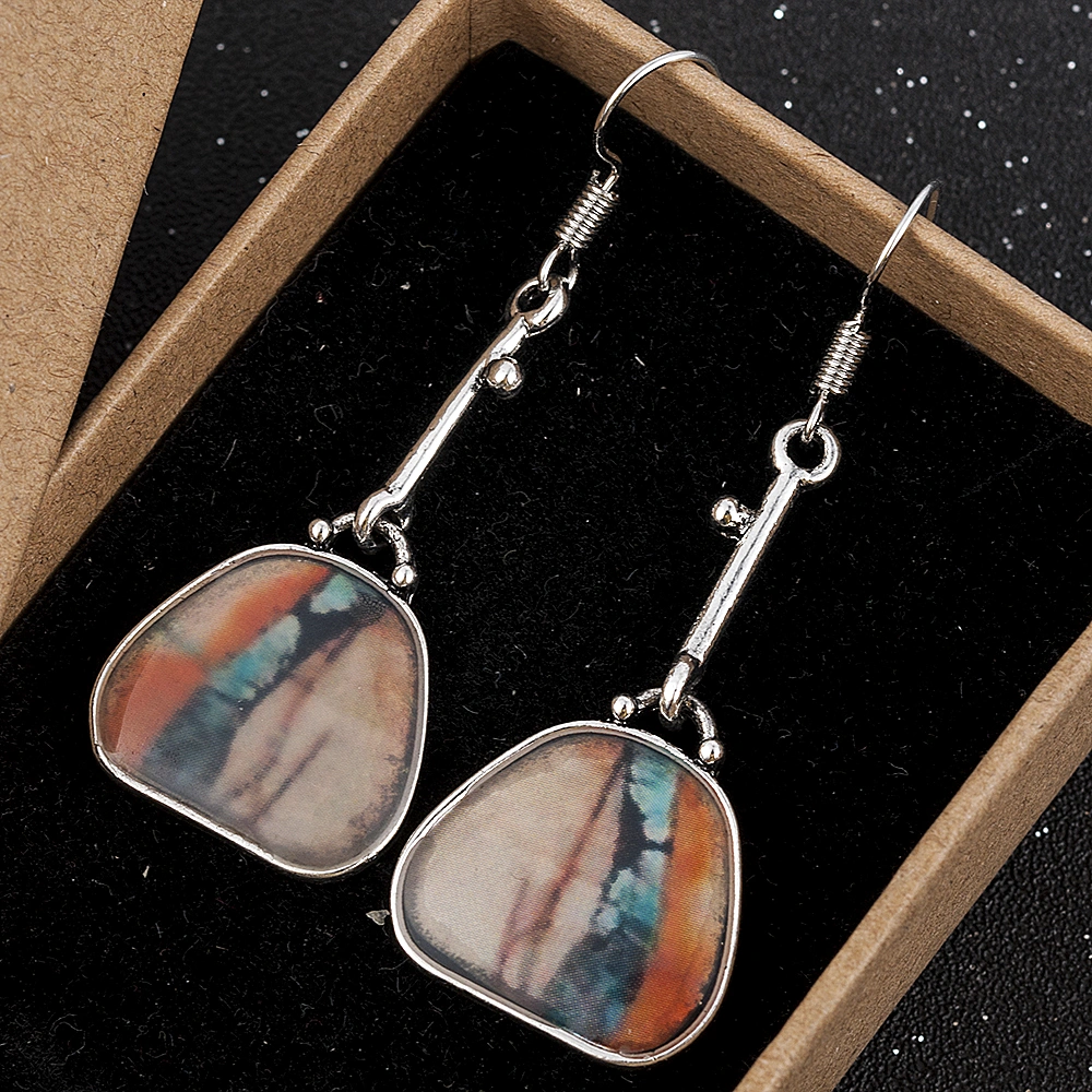 Colorful creative lock earrings