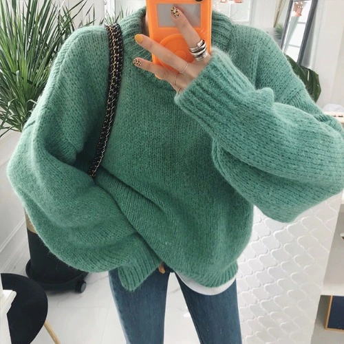 Alpaca sweater with extra thickness