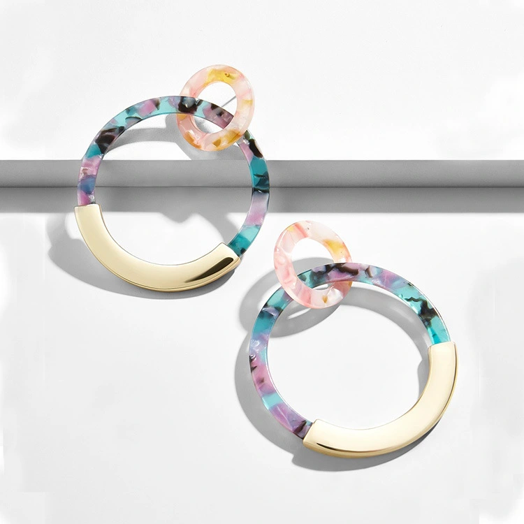 Alloy Acrylic Acrylic Sheet Geometry Circle Earrings