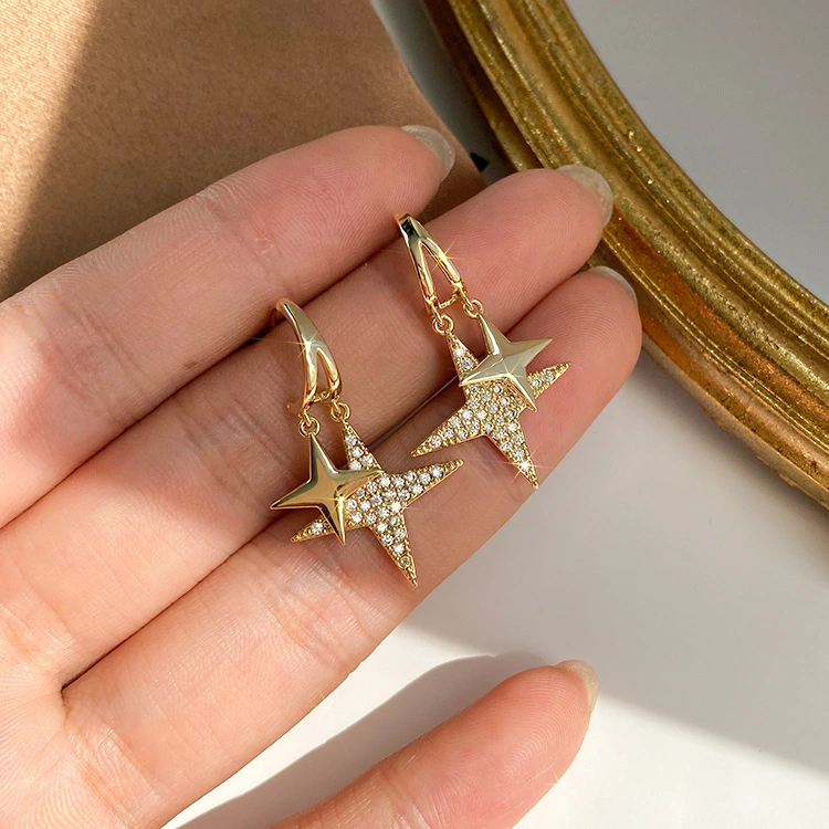 Pure 925 silver star earrings