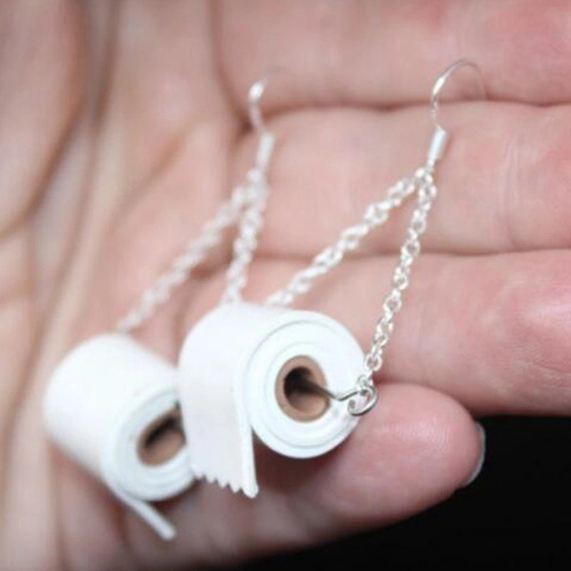 Personalized toilet roll paper earrings