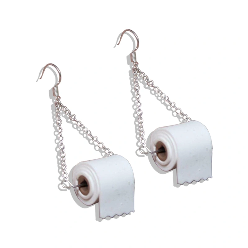 Personalized toilet roll paper earrings