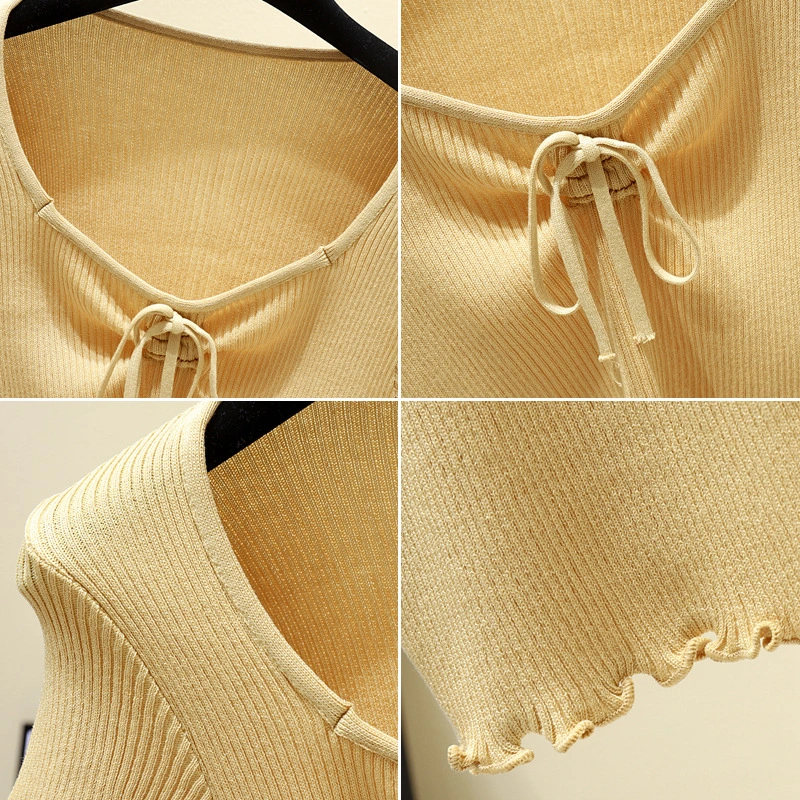 Solid color knitted top
