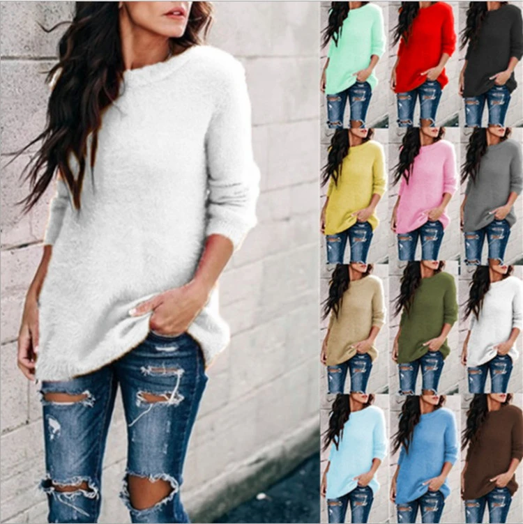Women's stitching pullover sweater