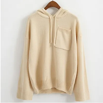 Hoodie Knit Sweater Women