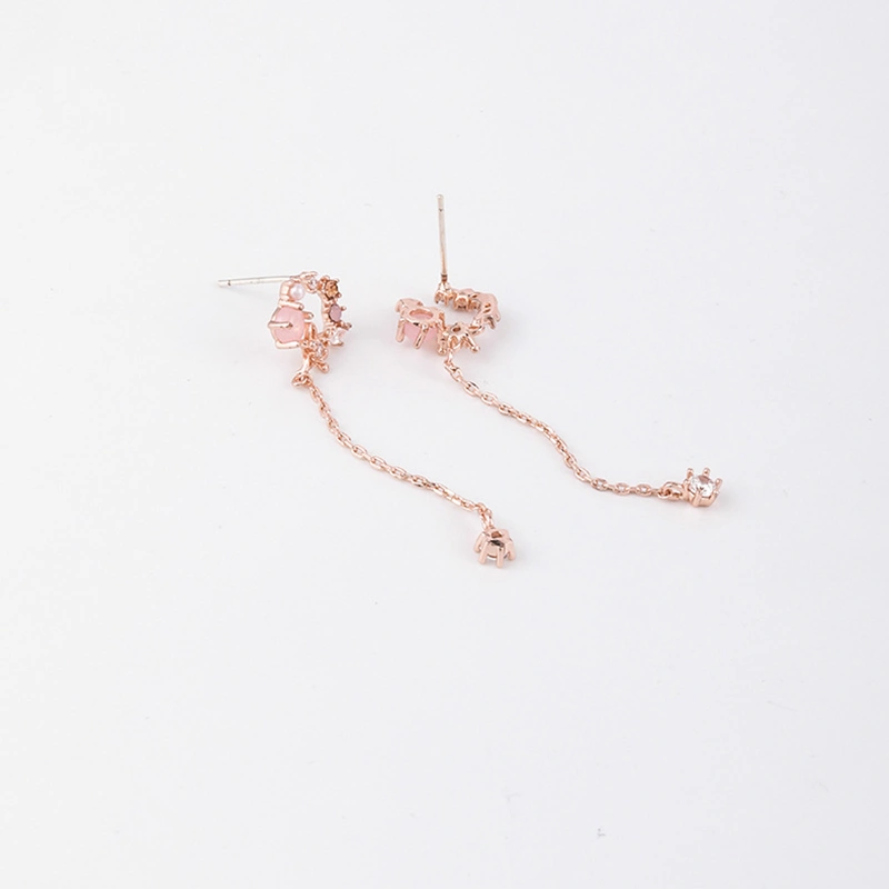 Silver Pin Tassel Girl Heart Fashion Earrings Wild
