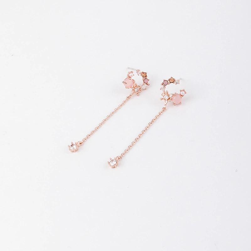 Silver Pin Tassel Girl Heart Fashion Earrings Wild