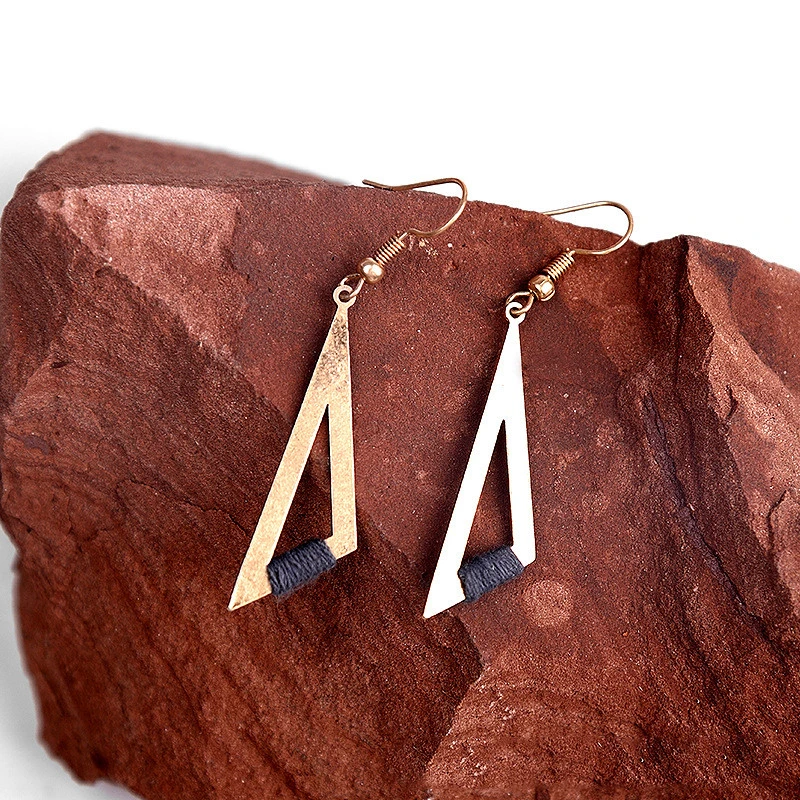 Triangle alloy earrings vintage earrings