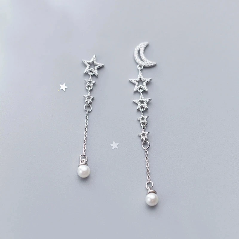 S925 silver star earrings