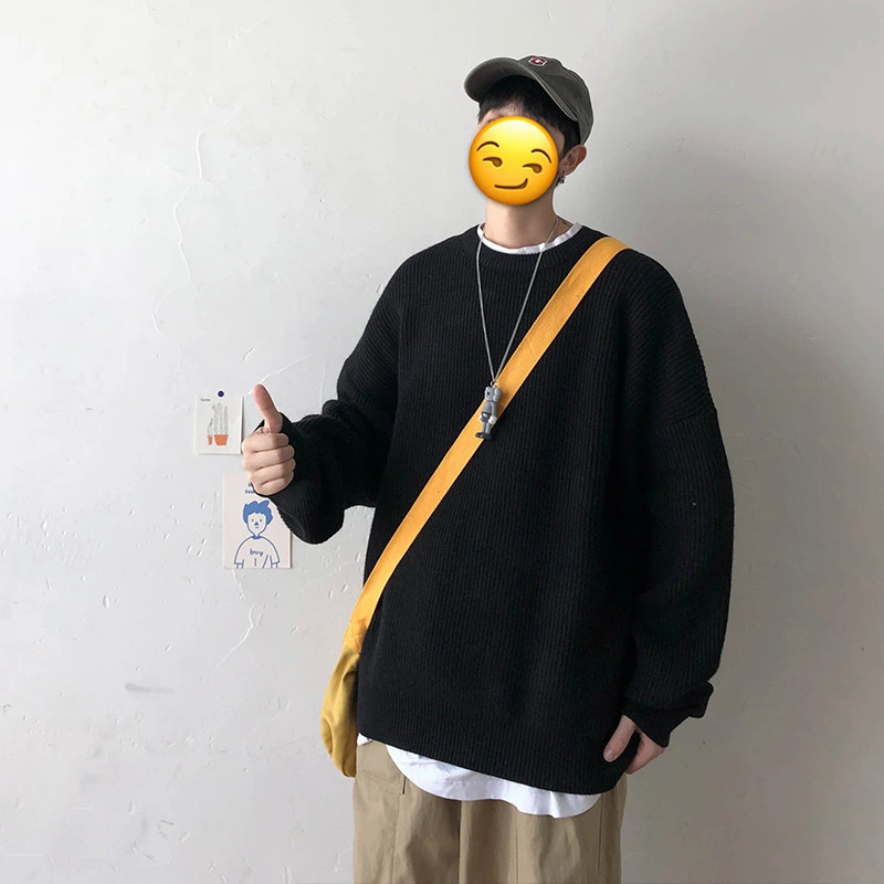Fashion Men's Solid Color Knit Pullover