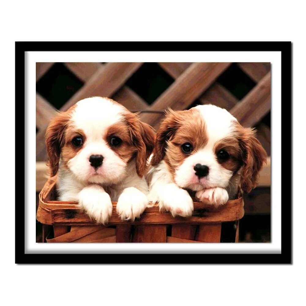 Animal Series Dog Dot Drill Cross Stitch Decorative Painting Full Of Rhinestones