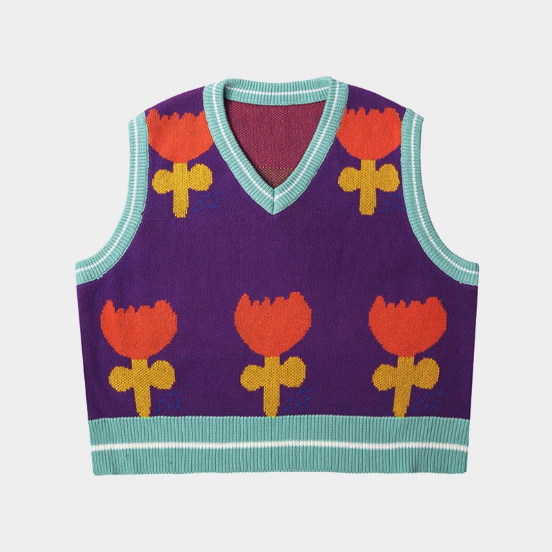 Autumn Korean college style flower sweater