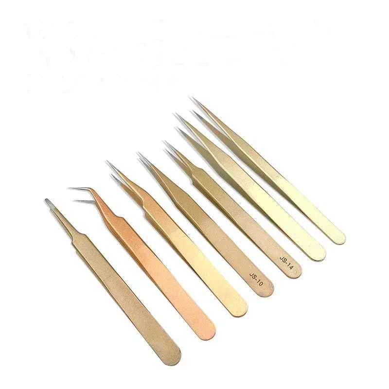 Stainless Steel Golden Tweezers for Camellia Blossom