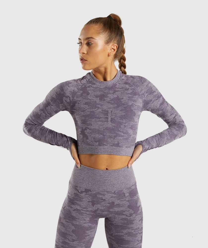 Camouflage seamless yoga top