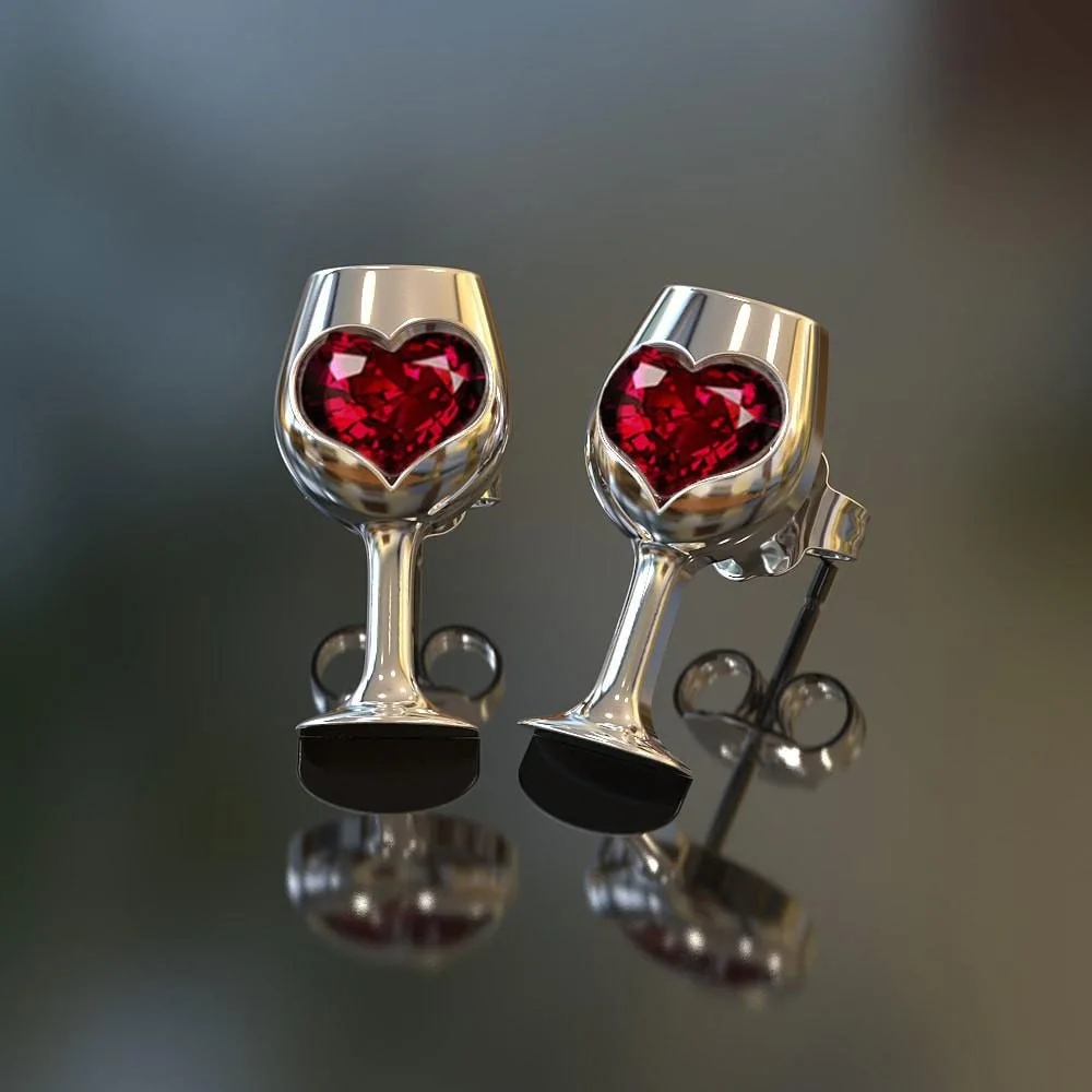 Wine glass earrings