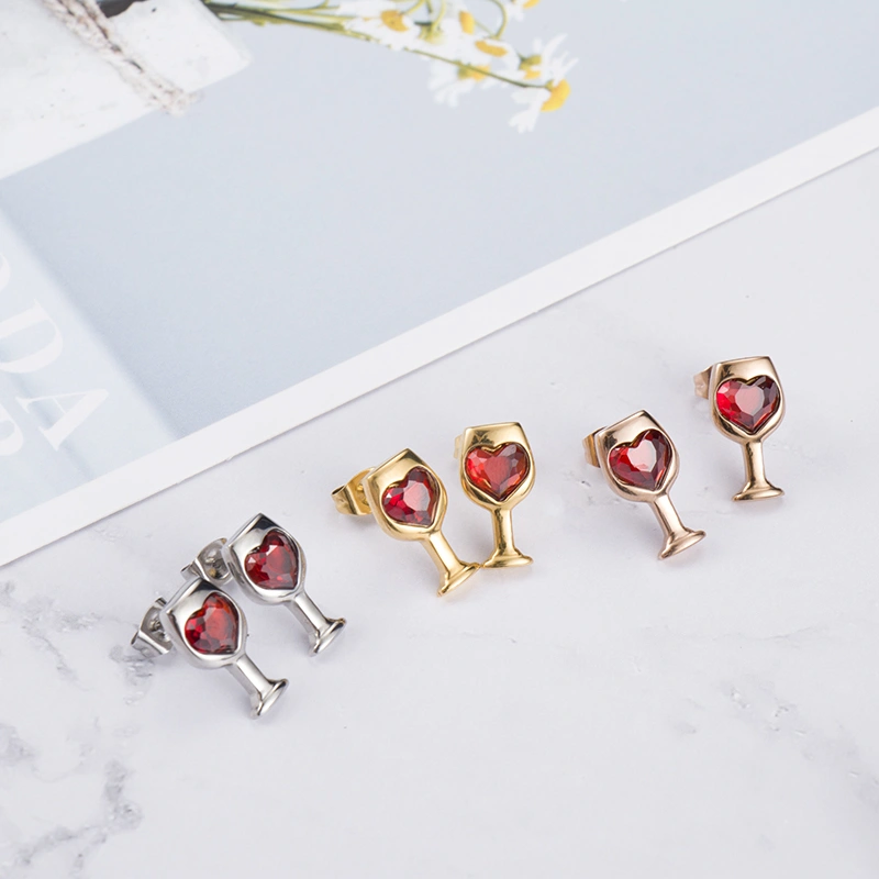 Wine glass earrings