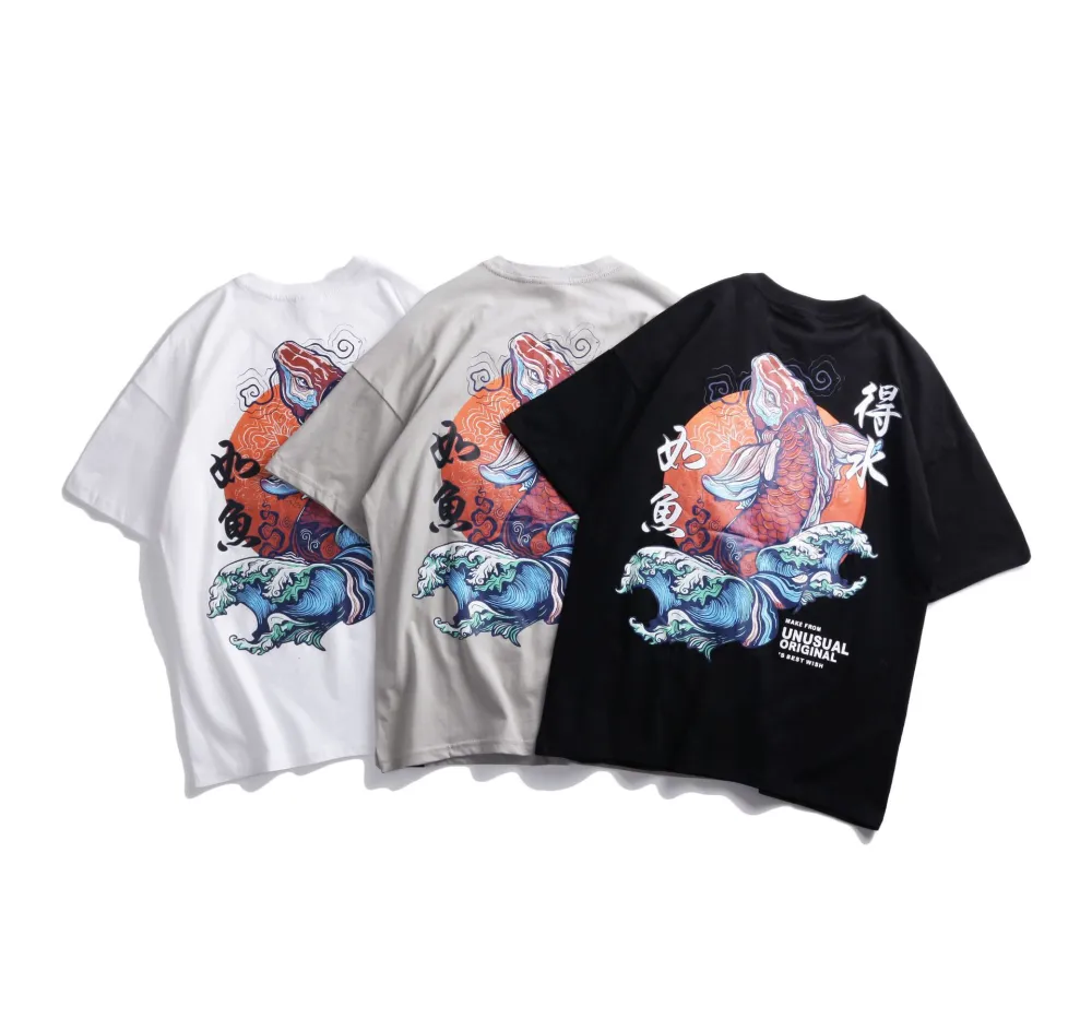Printed couple loose short-sleeved T-shirt