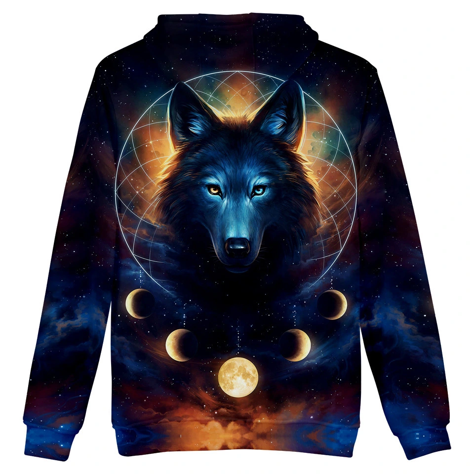 Men's and women's same style plus velvet 3d sweater hoodie