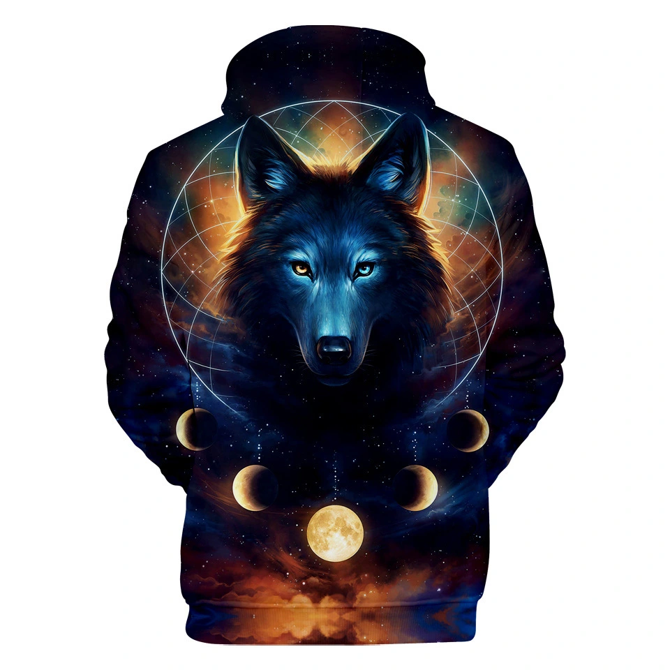 Men's and women's same style plus velvet 3d sweater hoodie