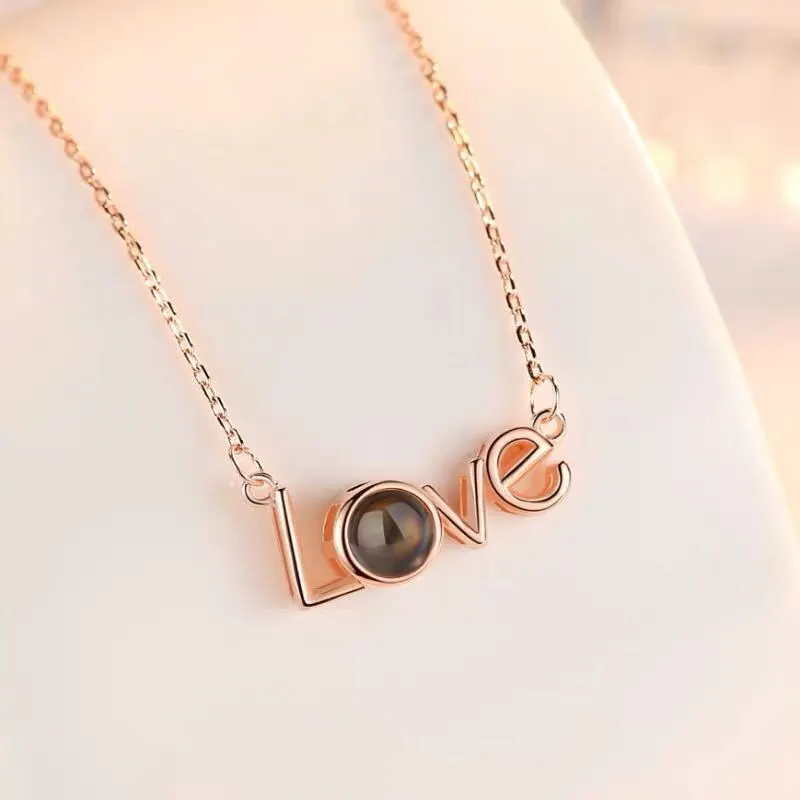 LOVE projection necklace