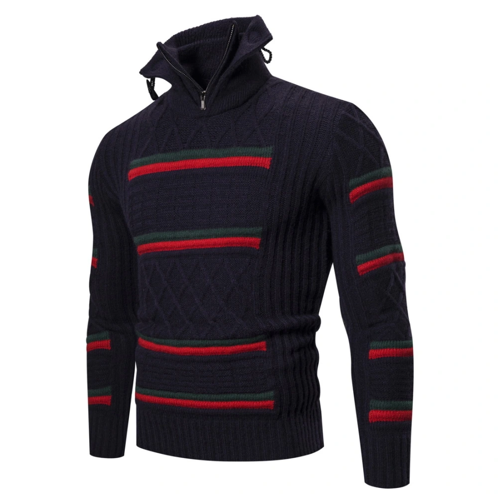 High neck zipper sweater