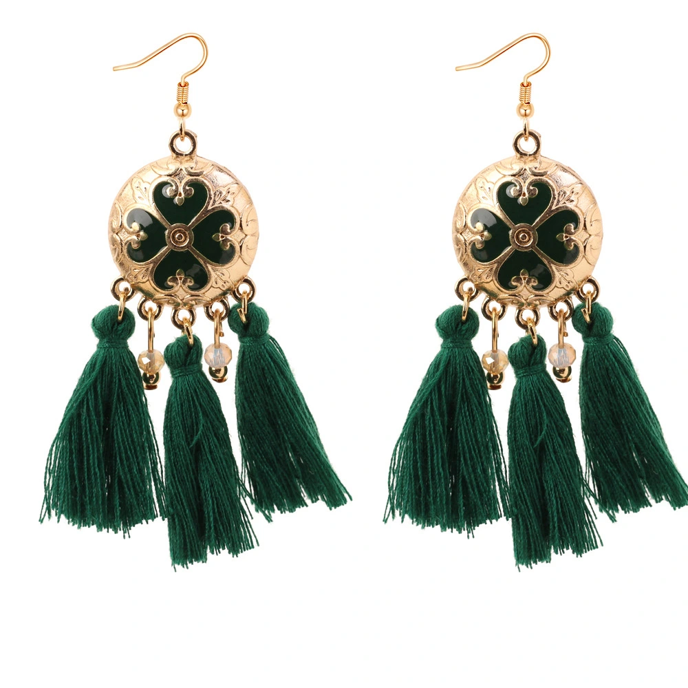 Disc tassel earrings female