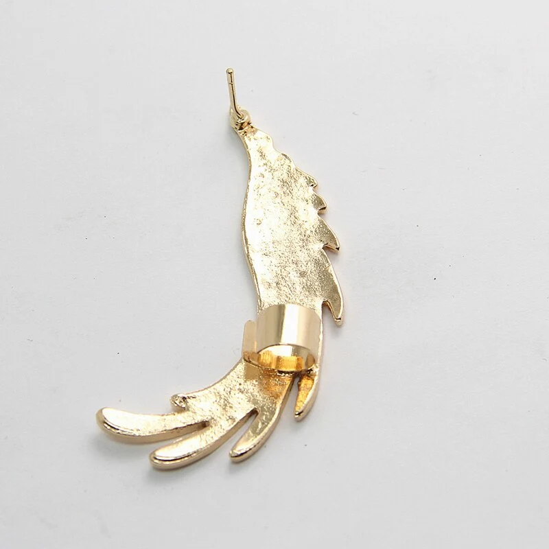 Ladies Punk Angel Wings Feather Ear Clips