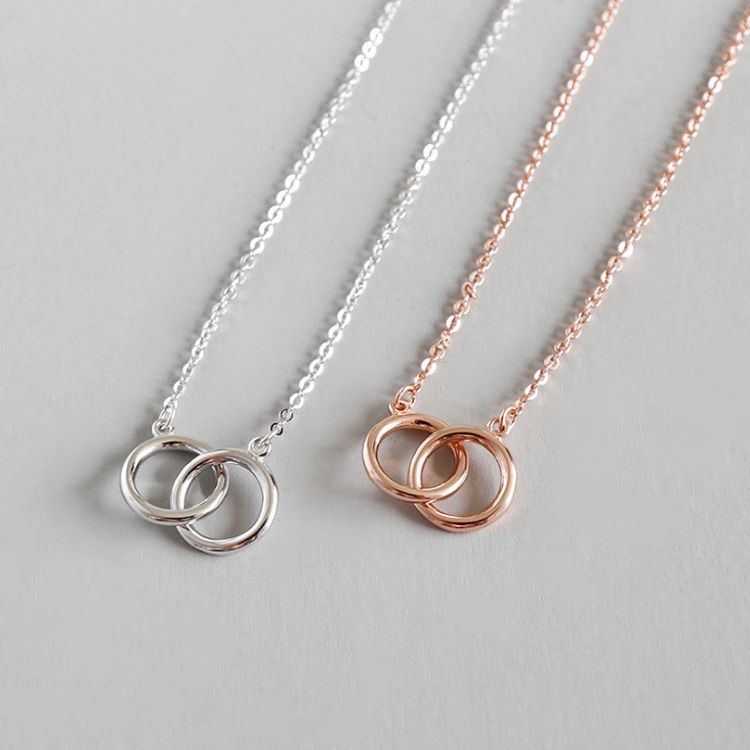 Circle double ring necklace