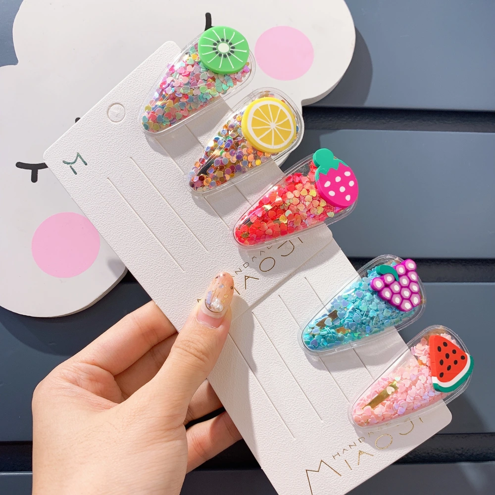 Personality transparent girl fruit hairpin