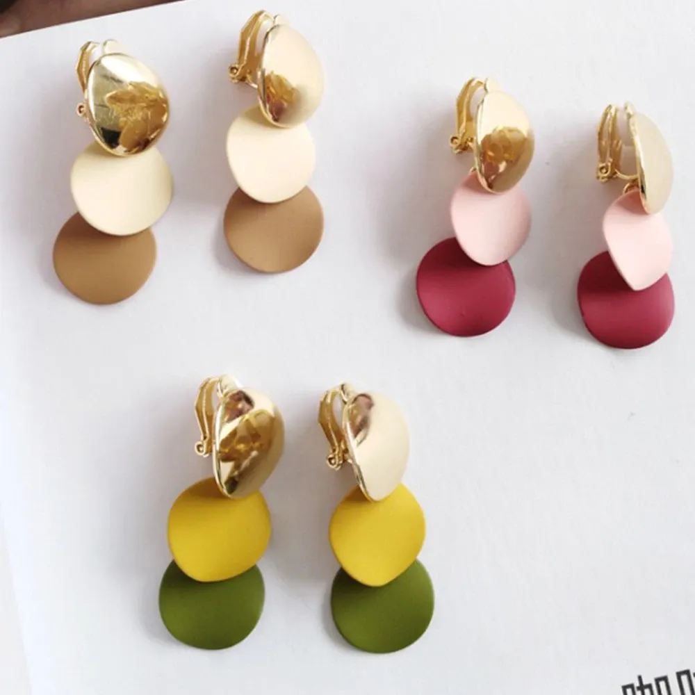 Vintage colorful ear clips