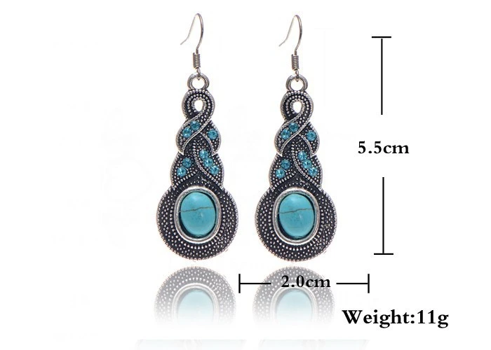 European and American vintage sapphire earrings turquoise