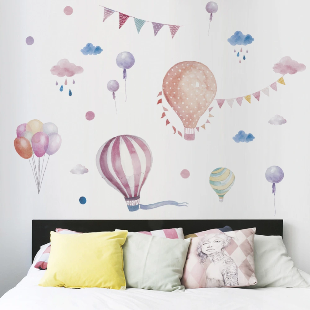 Hot air balloon wall stickers girl style decorative stickers