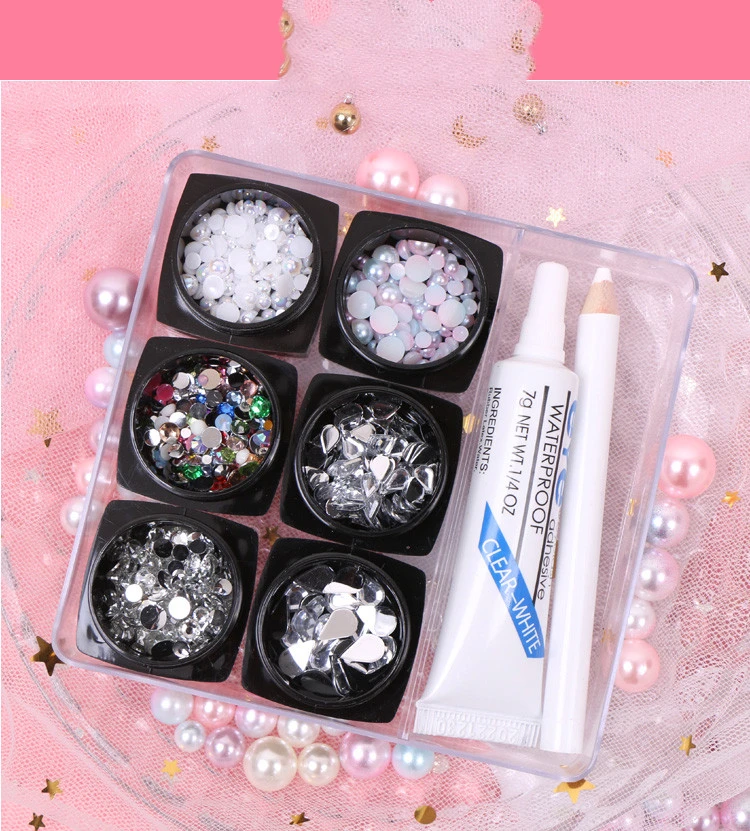 Web celebrity Tear-diamond Mole Paste Face Petal Pearl Decoration