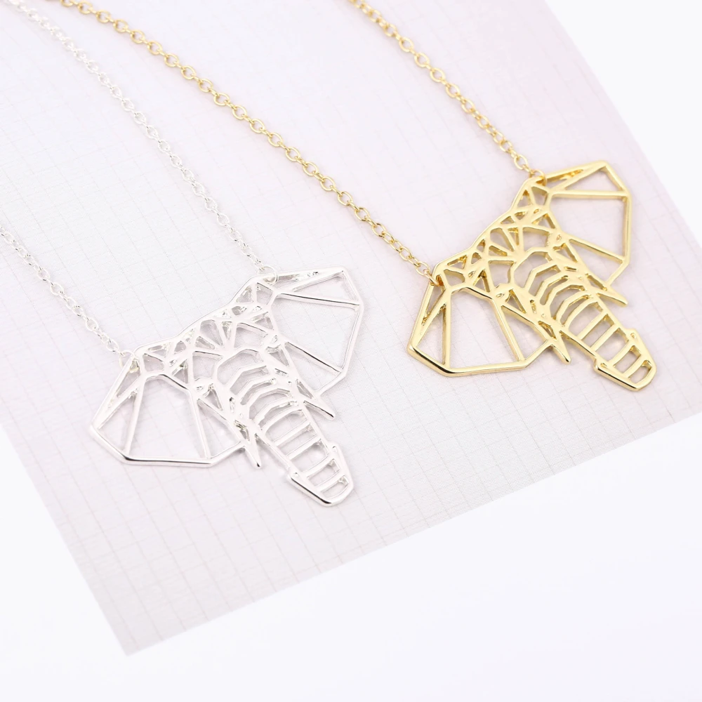 Hollow auspicious animal elephant head necklace