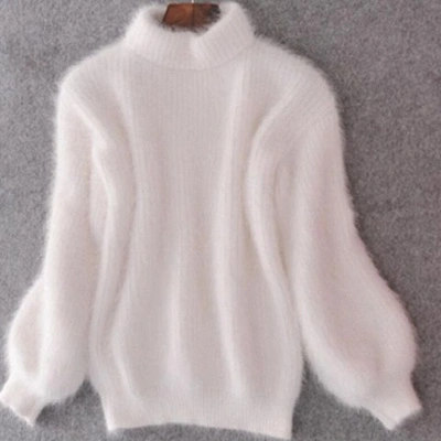 Thick high collar solid color sweater