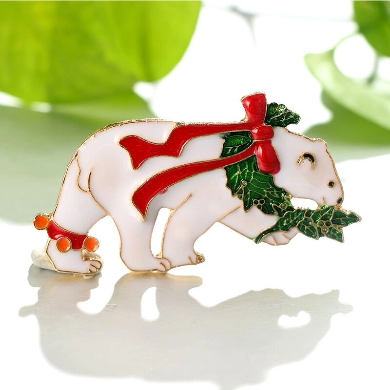 Cute polar bear brooch