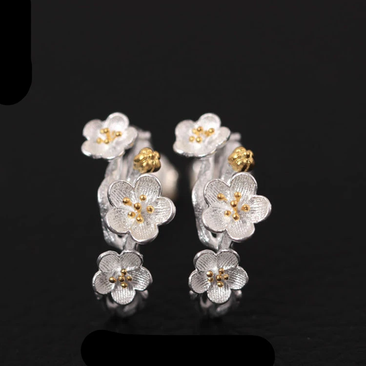 Chinese style plum blossom earrings