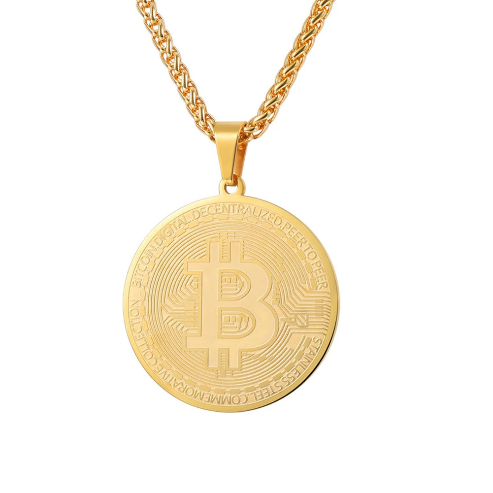 Virtual coin necklace stainless steel pendant