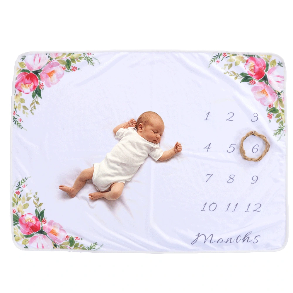 Baby monthly milestone anniversary blanket Baby photo photography props photo growth commemorative blanket