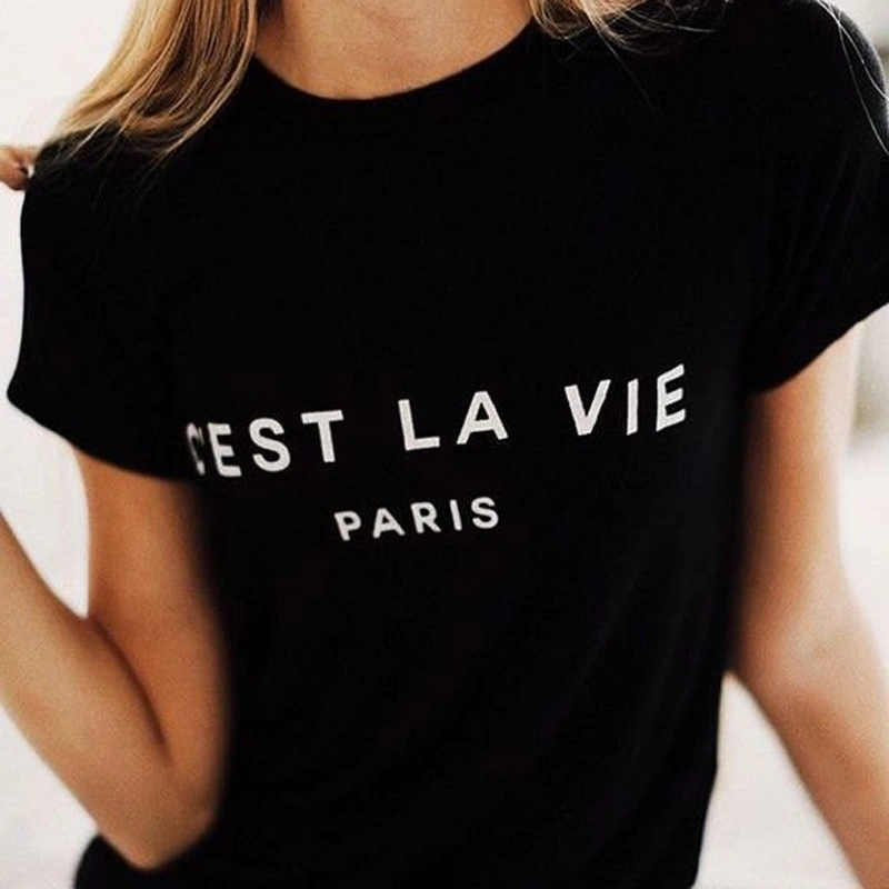 English letter T-shirt